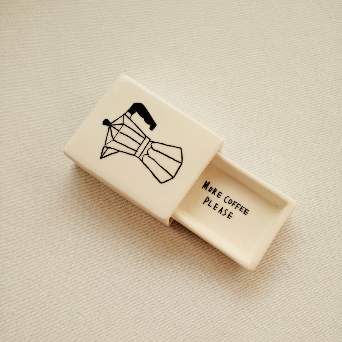 Ceramic Matchbox - More Coffee Please