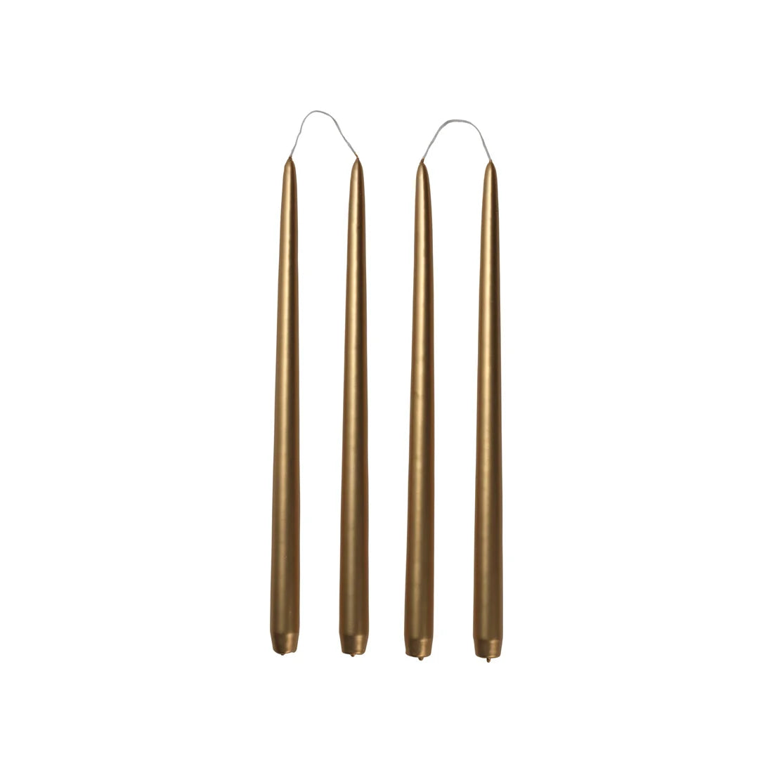 Broste - Smooth Taper Candle, Glossy Gold