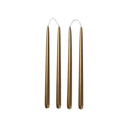 Broste - Smooth Taper Candle, Glossy Gold