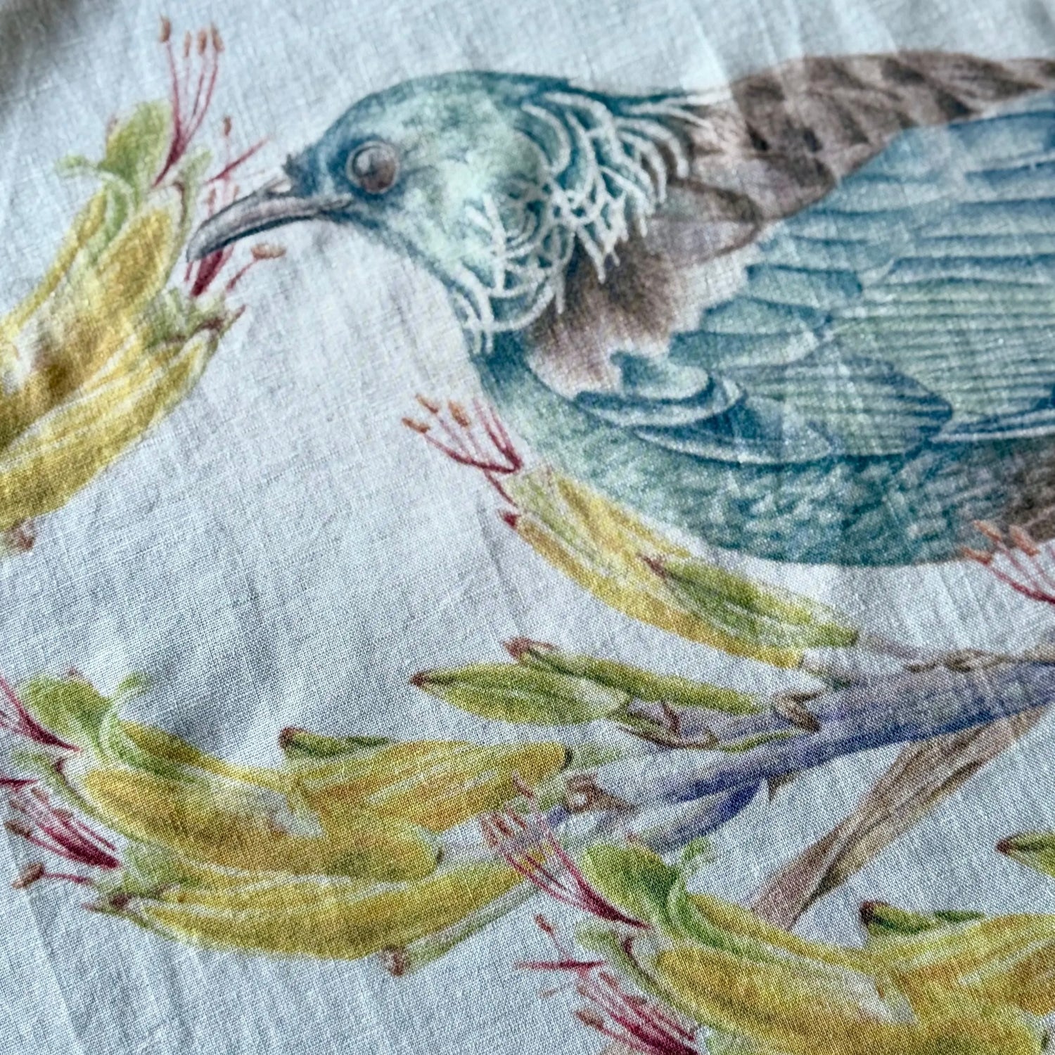 The Sewing Sailor - Linen Tea Towel, Tui on Harakeke