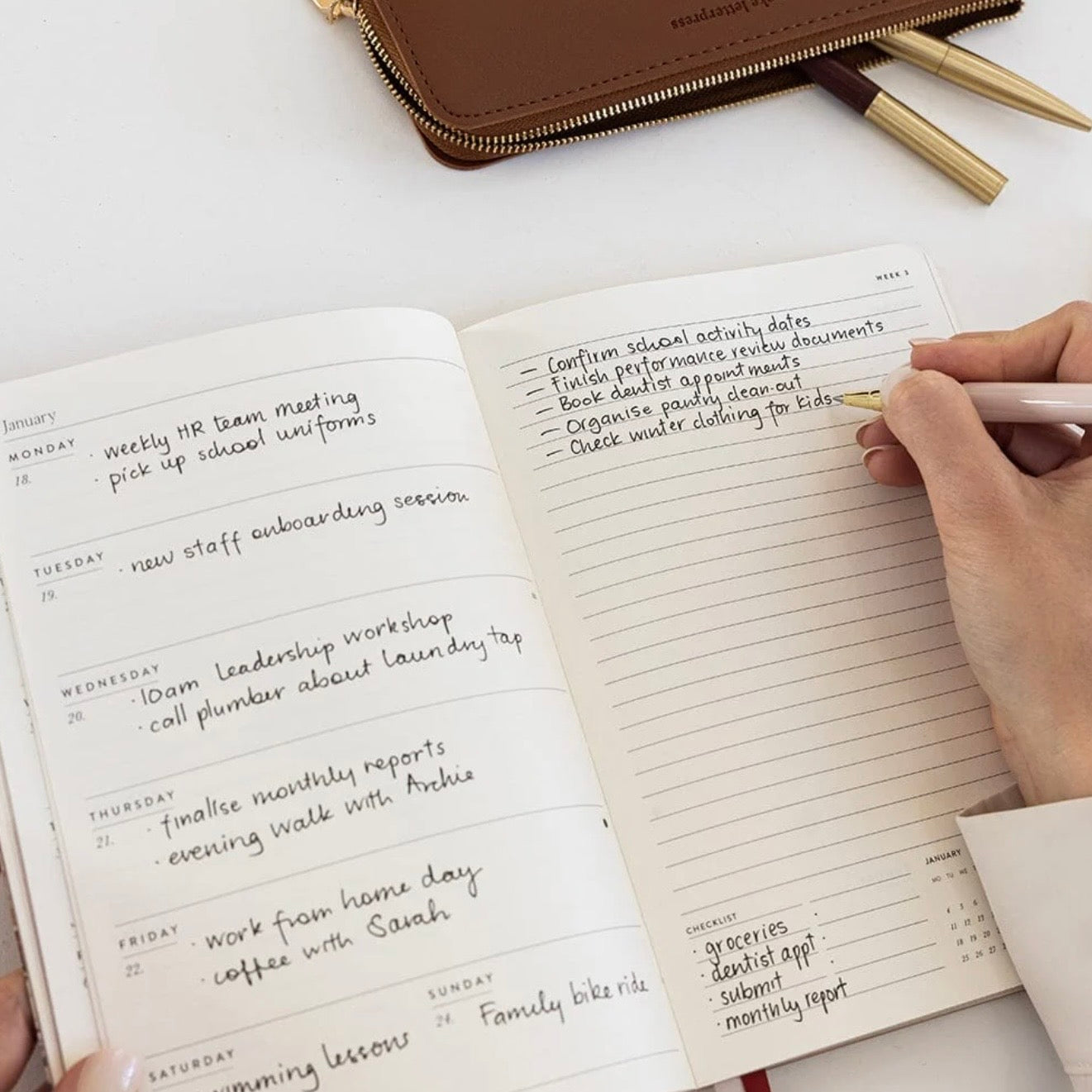 Bespoke Letterpress - 2027 Weekly Planner Notebook, Heritage Roses