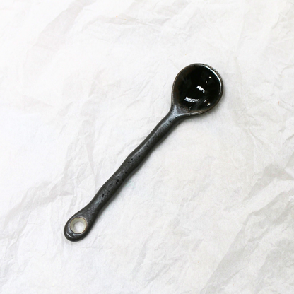 Black Speckle Porcelain Spoon