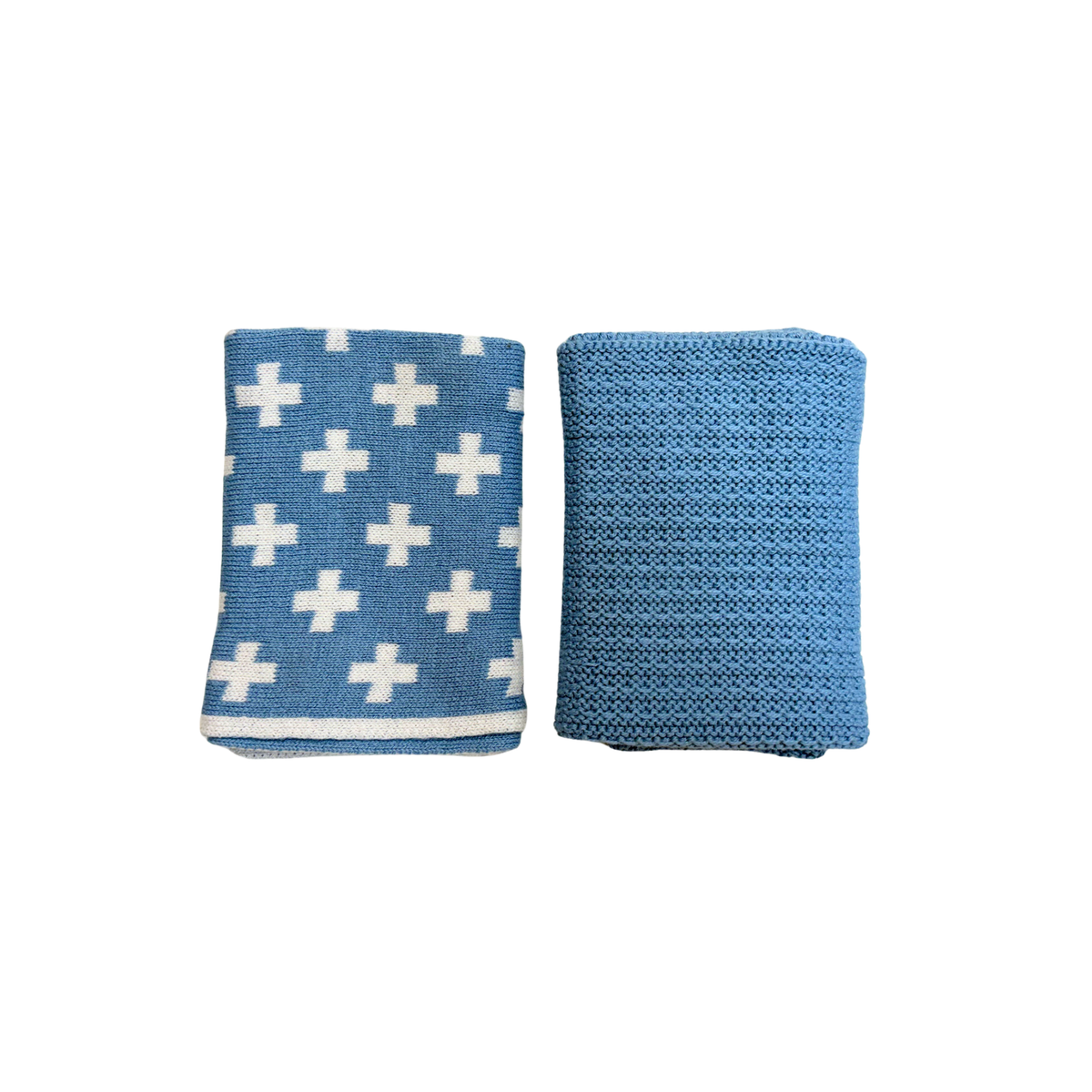 Ecovask - Face Cloths 2 Pk, Cornflower Plus &amp; Cornflower. Bathroom Collection