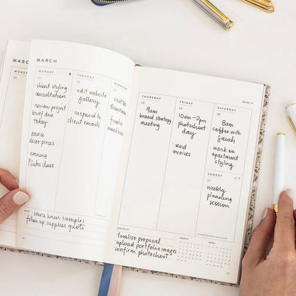 Bespoke Letterpress - 2027 Petite Vertical Planner, Duchess Blooms