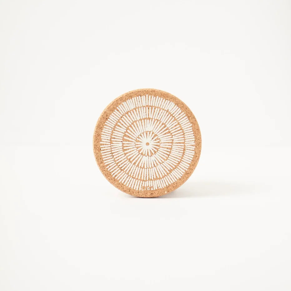 Liga - Natural Cork Coasters, Sandy Lines