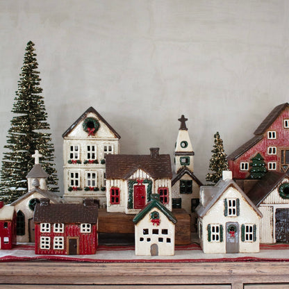 Nordgard Tea Light Village - Tall Villa with Bow Wreath