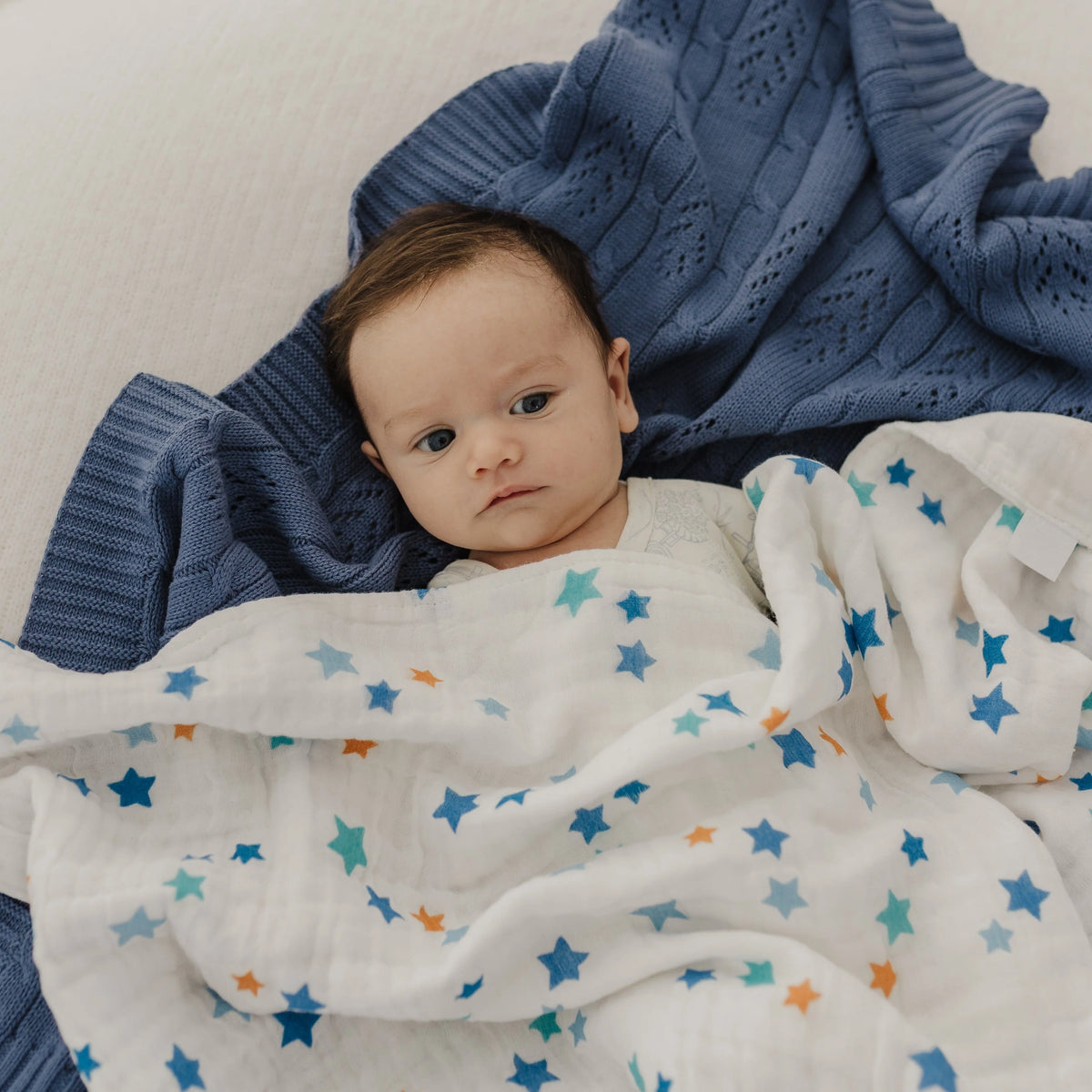 Emotion &amp; Kids - Blue Star Muslin Blanket