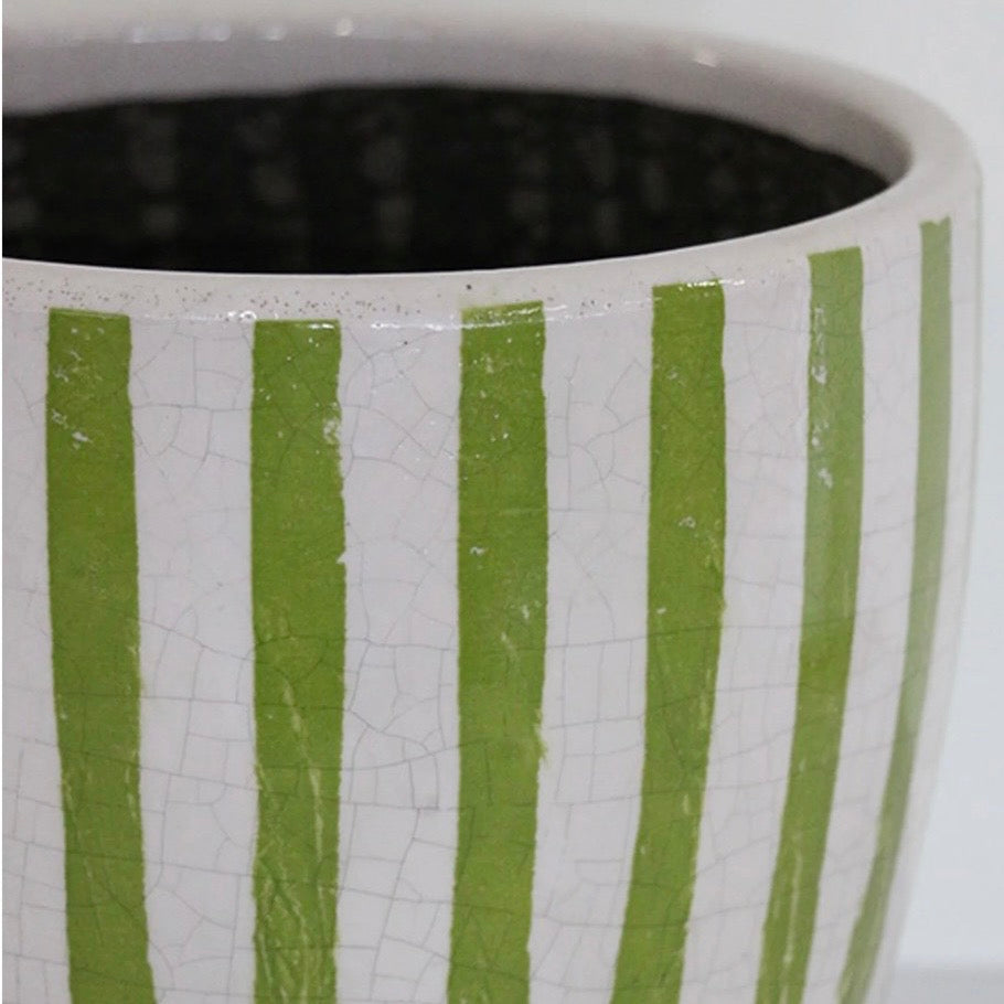 Lime Stripe Planter