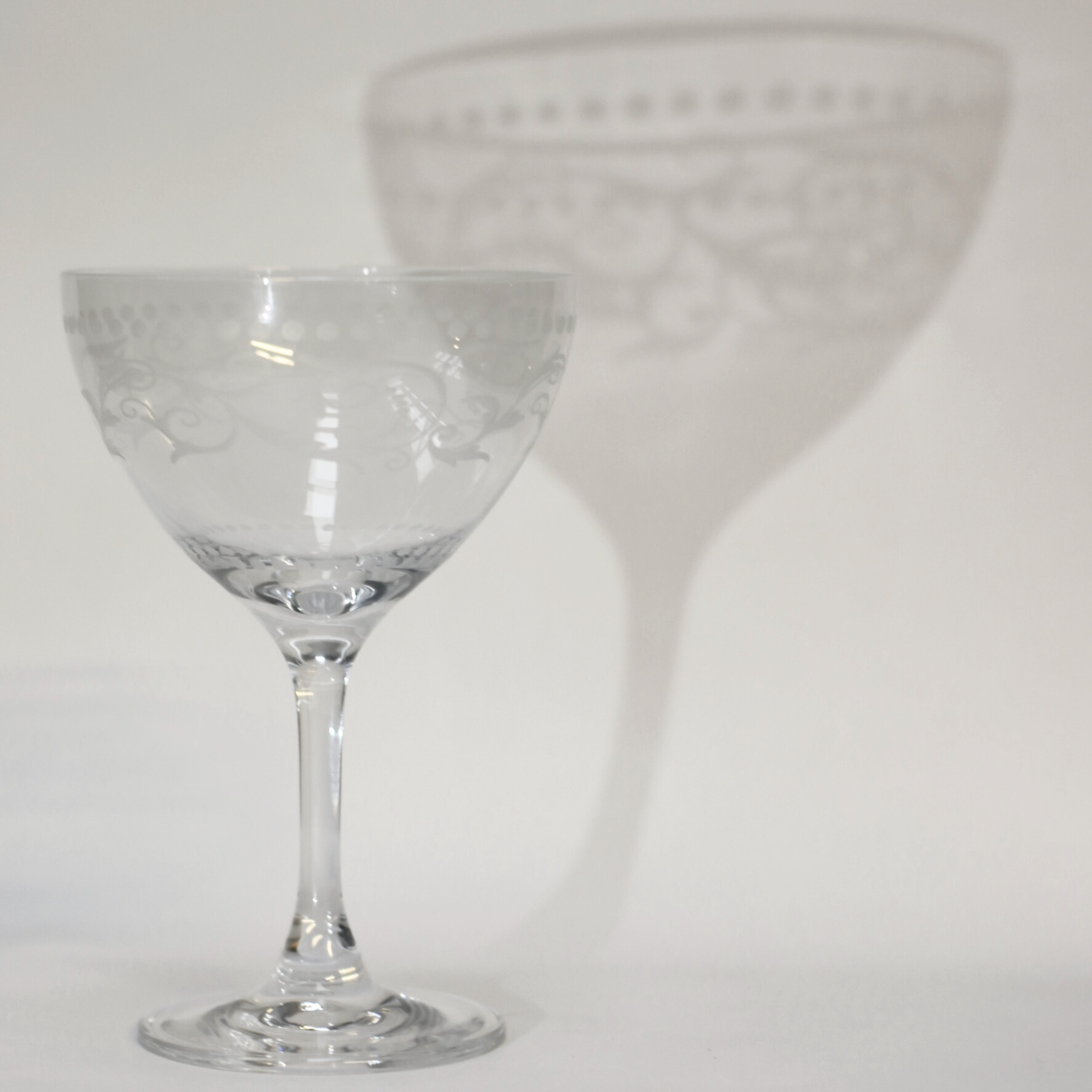 Etched Dot Martini Glass