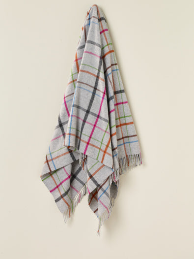 Bronte by Moon - Pure Wool Throw, Windowpane Multi