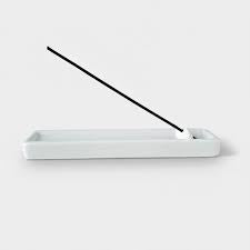 Kousaido - Long Ceramic Incense Holder, White
