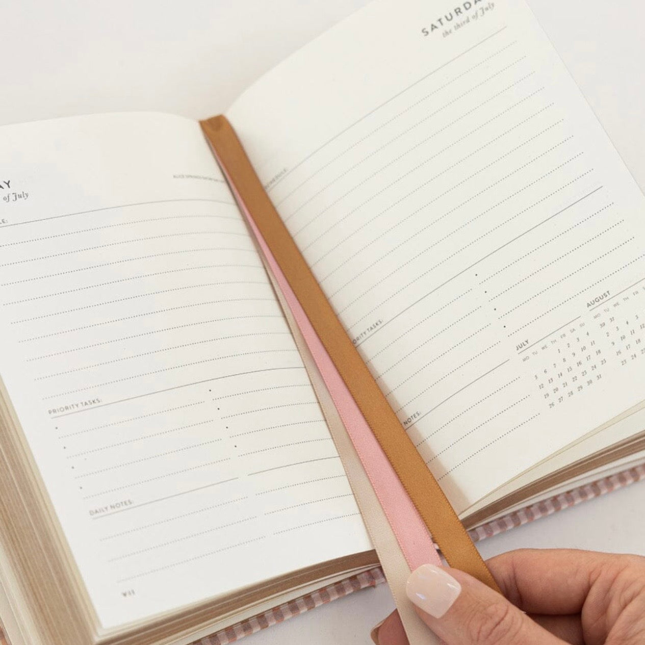 Bespoke Letterpress - 2027 Day to Page Small Planner, Primrose Gingham