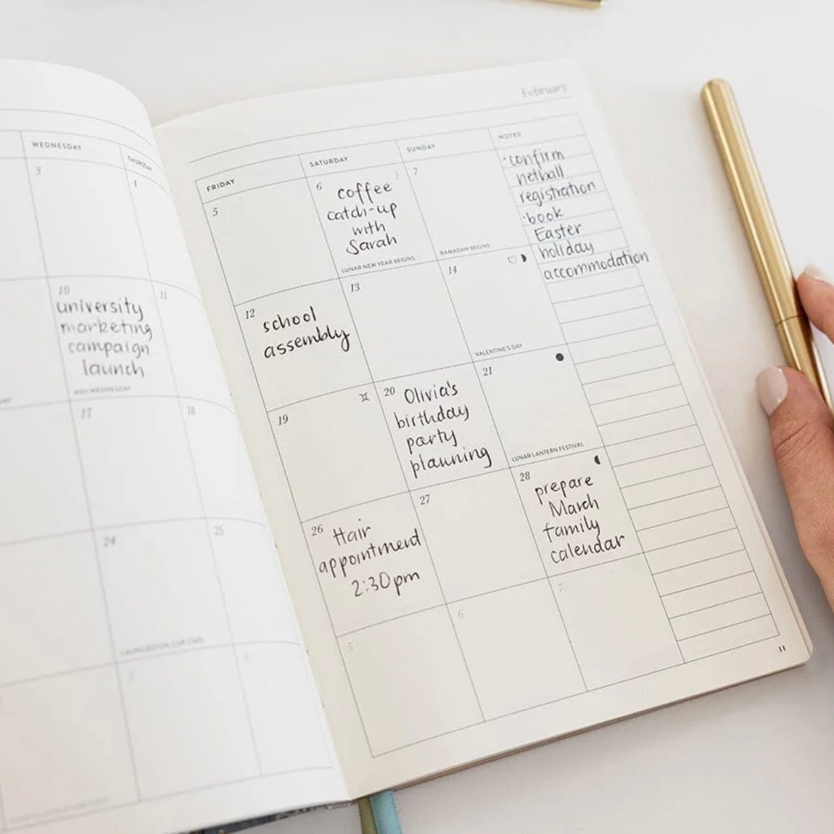 Bespoke Letterpress - 2027 Weekly Planner Notebook, Willowmere