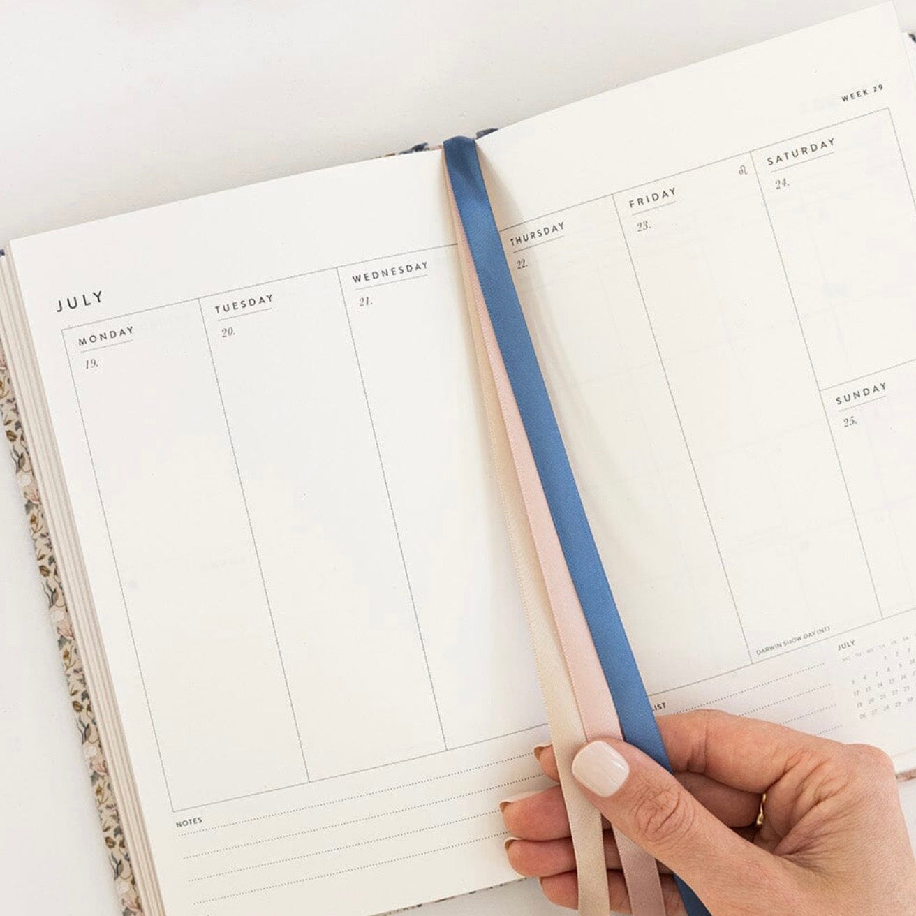 Bespoke Letterpress - 2027 Petite Vertical Planner, Duchess Blooms