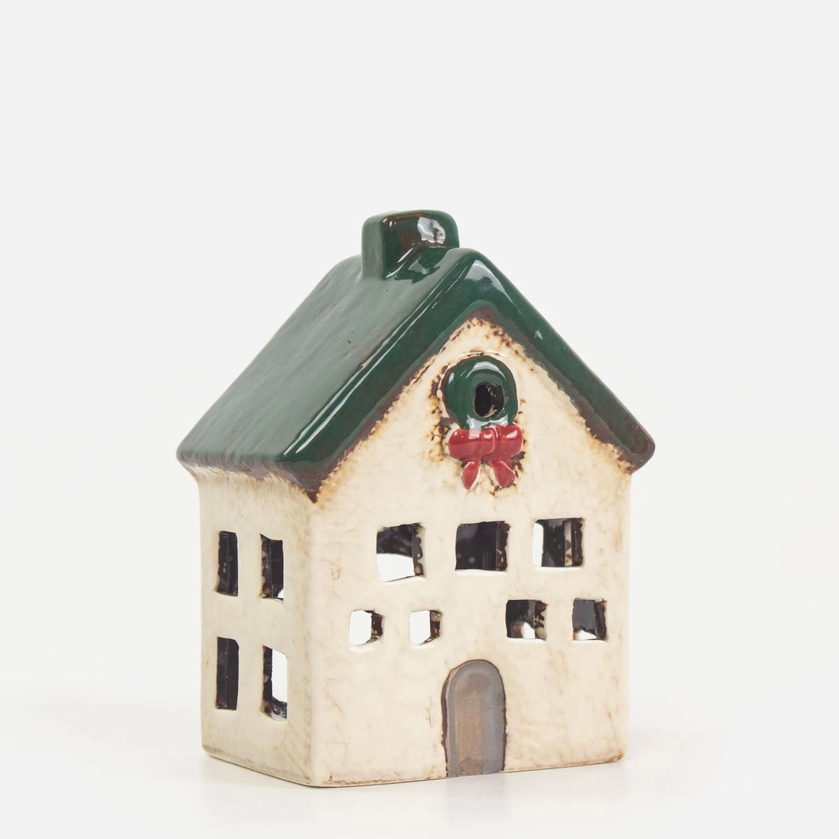 Nordgard Tea Light Village - Cottage with Bow Wreath