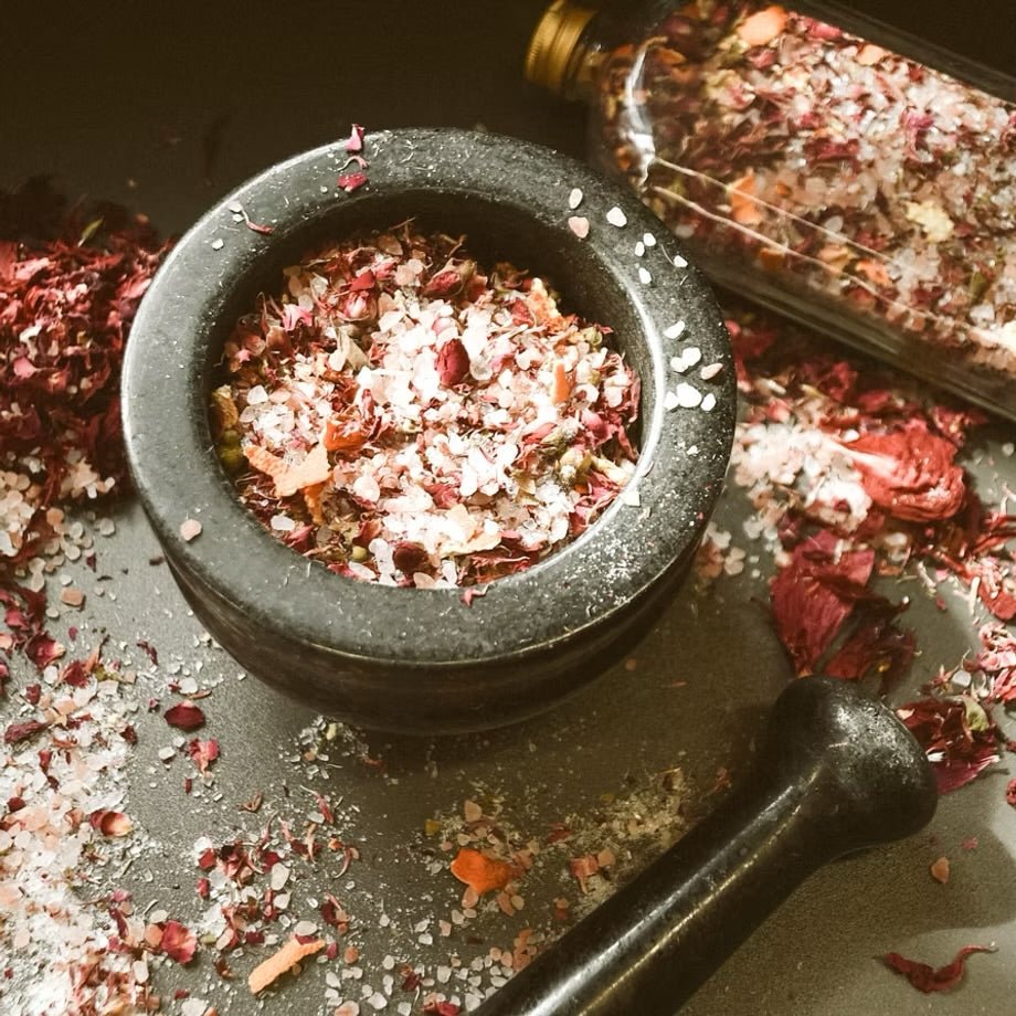 AD - Rose & Cornflower Bath Salts - The Flower Crate