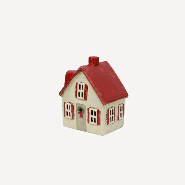 Alsace Tea Light - Cream Cottage with Shutters - The Flower Crate