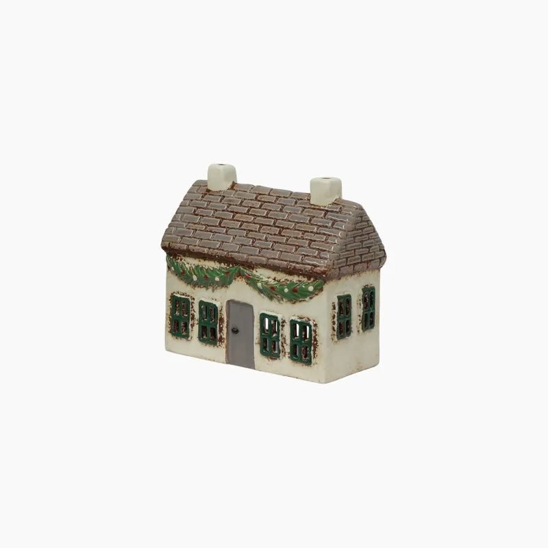 Alsace Tea Light Village - Cottage with Swag - The Flower Crate