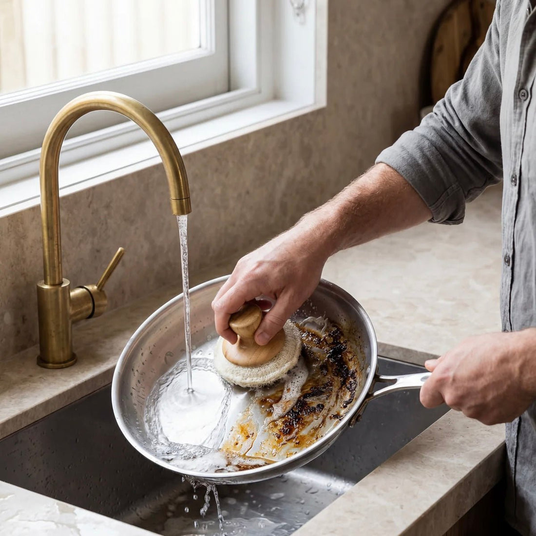AROA - Loofah Dish Scrubbing Set - The Flower Crate