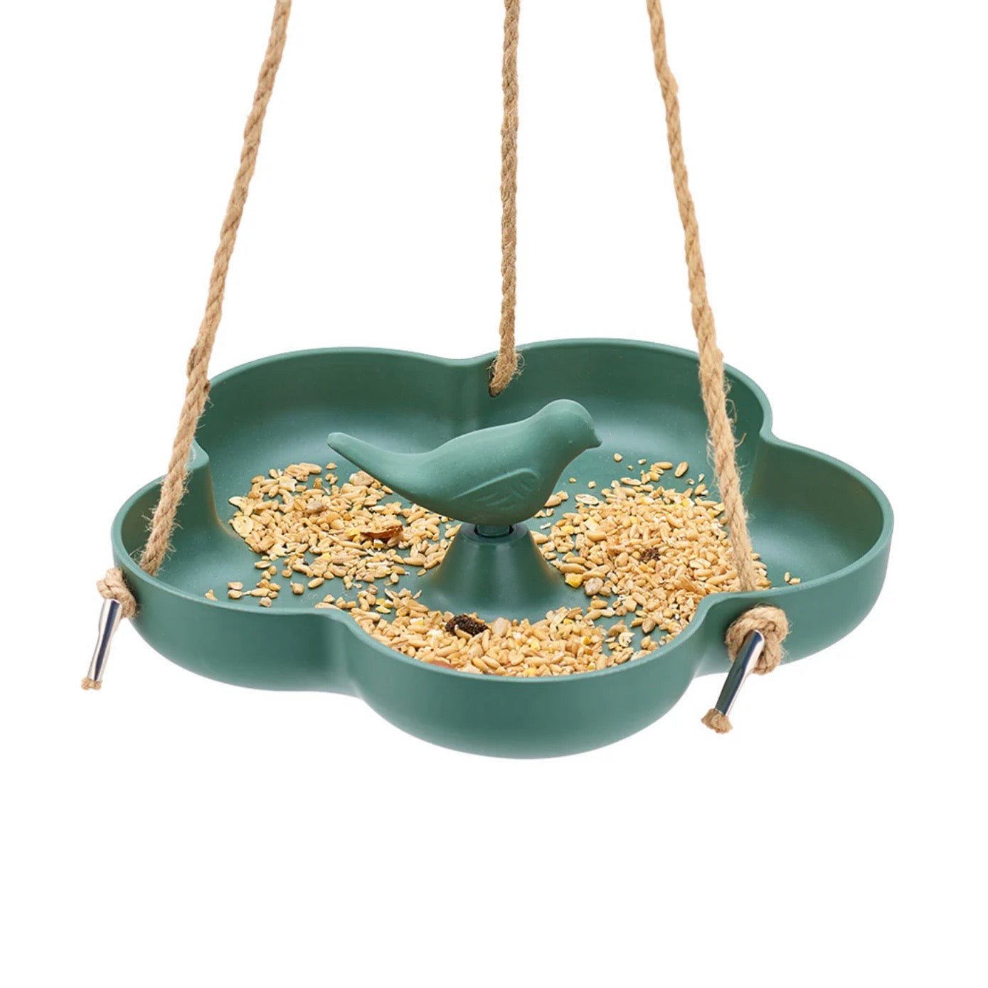Bamboo Bird Feeder - Large Green Flower - The Flower Crate
