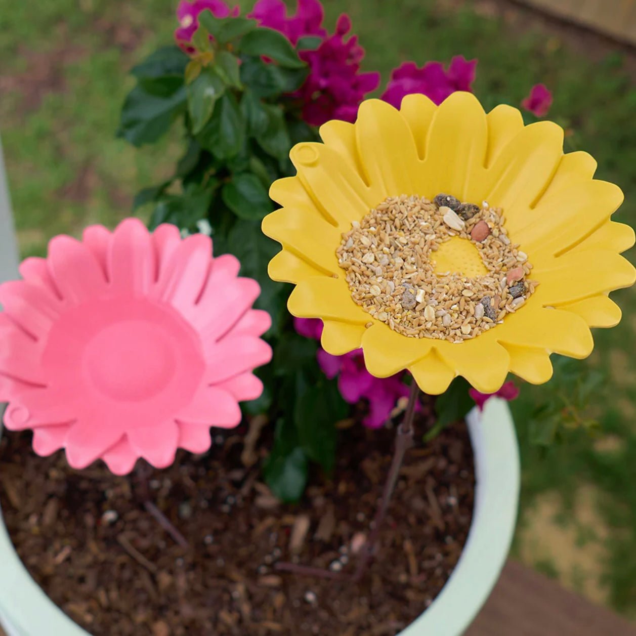 Bamboo Sunflower Bird Bath/ Feeder - The Flower Crate