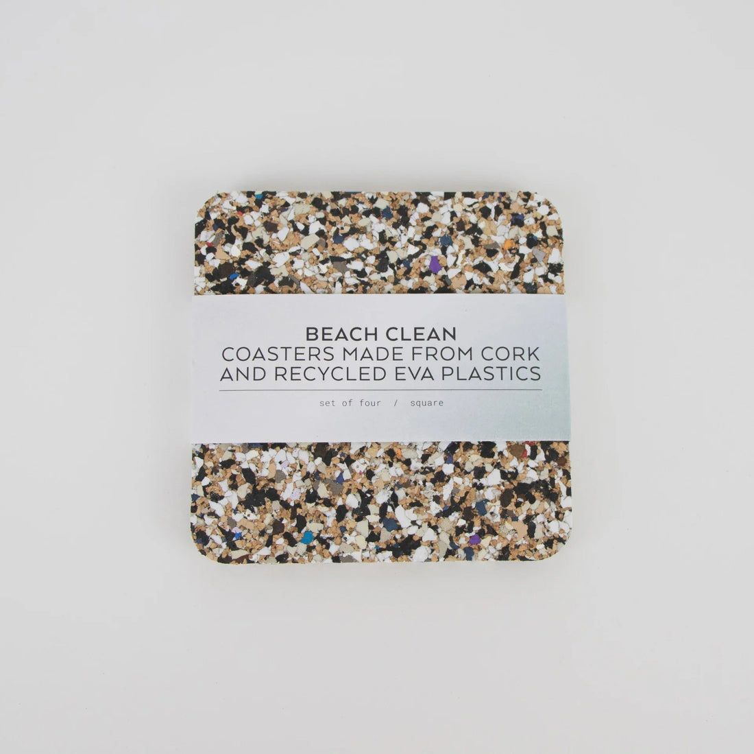 Beach Clean - Square Cork Coasters - The Flower Crate