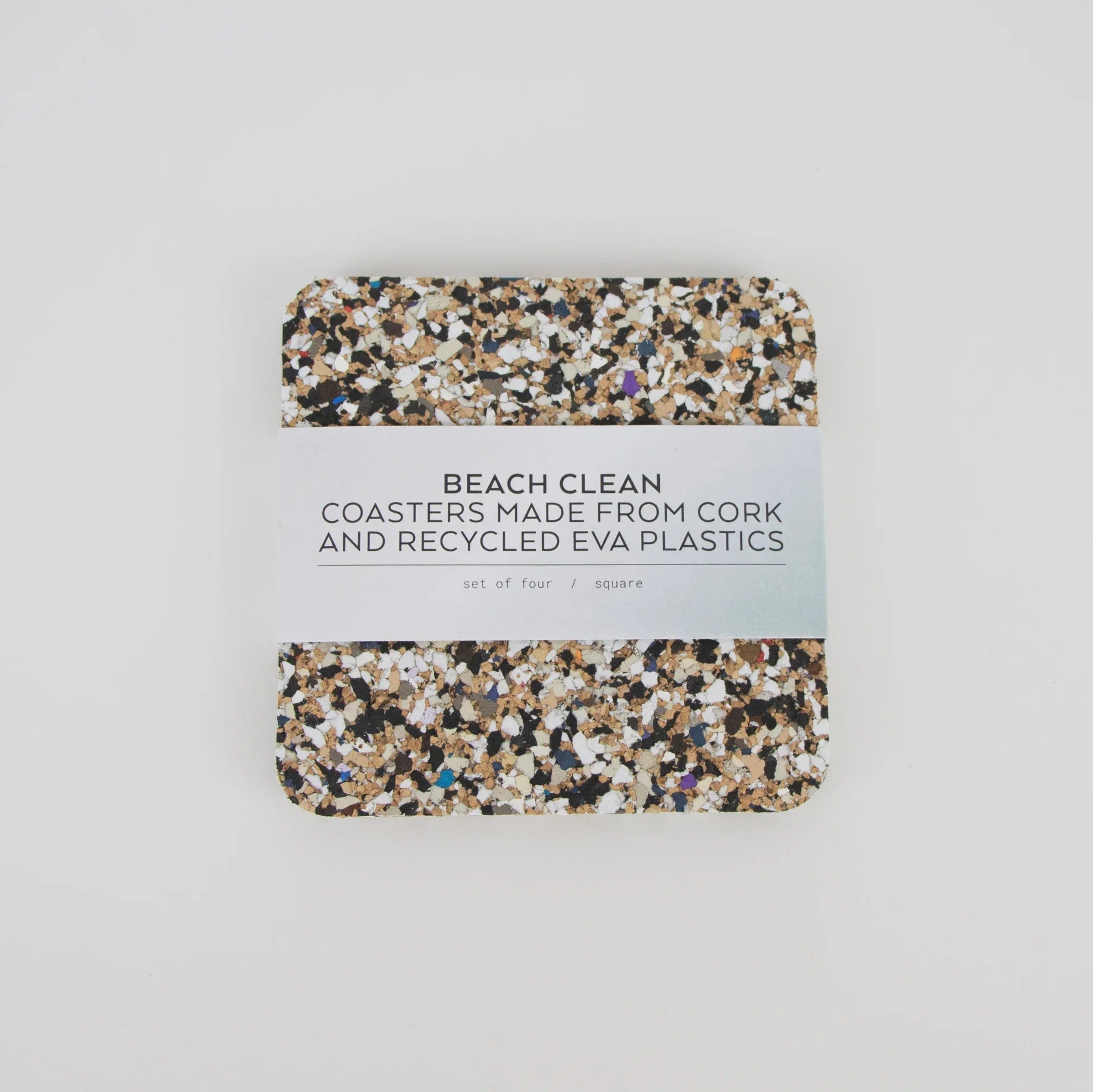 Beach Clean - Square Cork Coasters - The Flower Crate