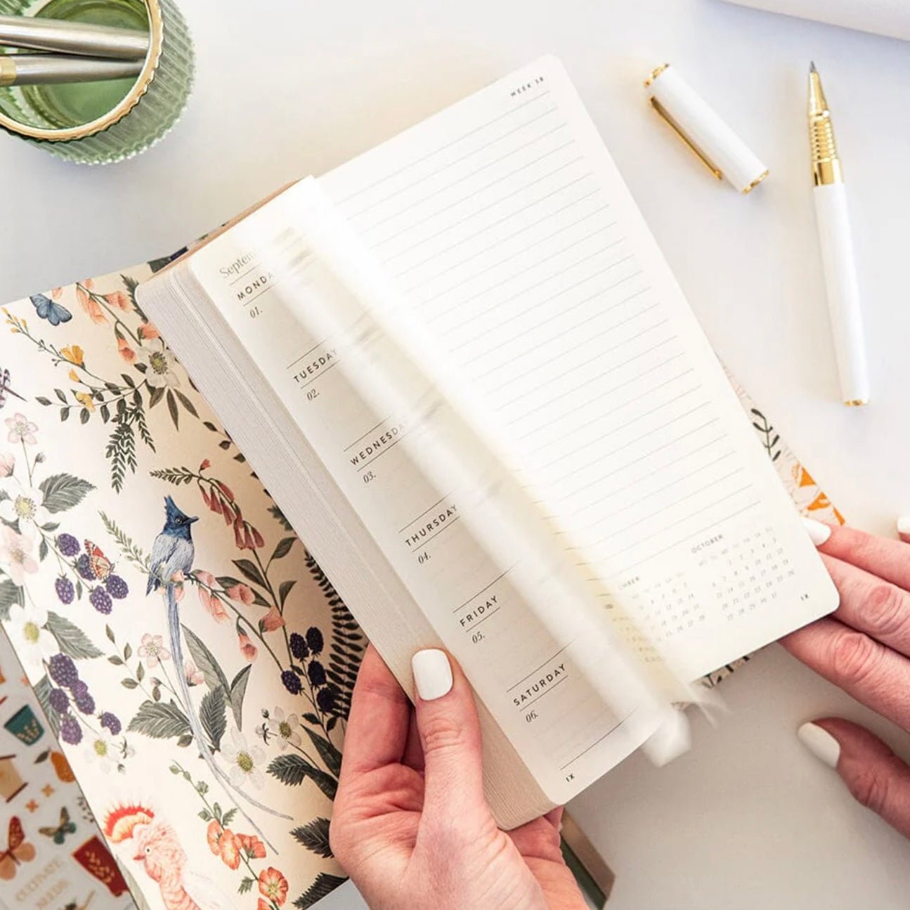 Bespoke Letterpress - 2025 Weekly Planner, Cockatoo - The Flower Crate