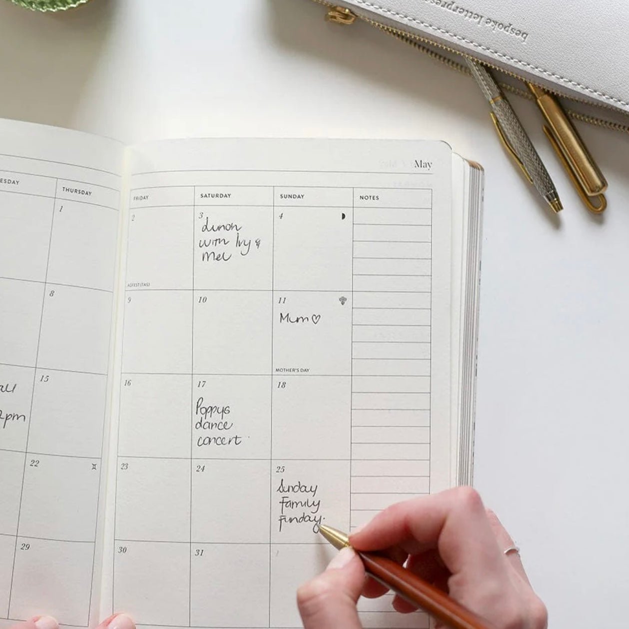 Bespoke Letterpress - 2025 Weekly Planner, Cockatoo - The Flower Crate