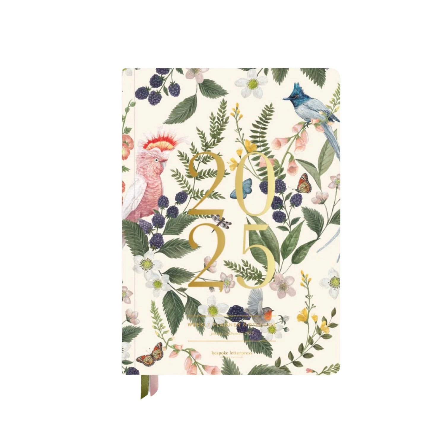 Bespoke Letterpress - 2025 Weekly Planner, Cockatoo - The Flower Crate