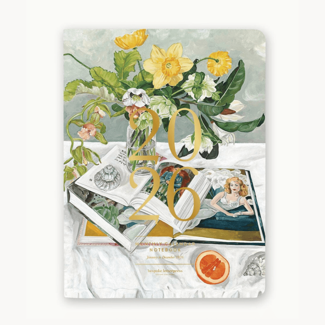 Bespoke Letterpress - 2026 Monthly Calendar Notebook - The Flower Crate