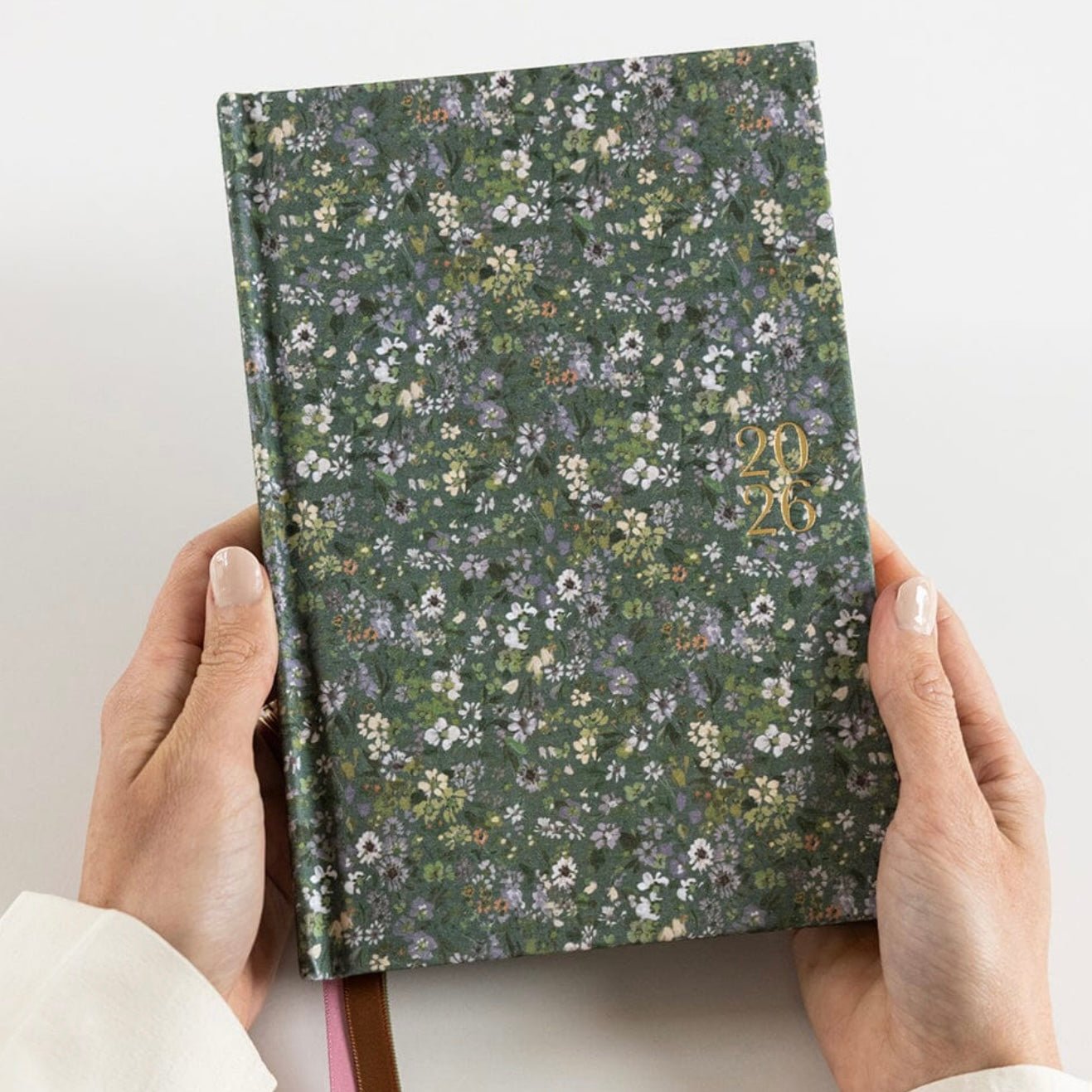 Bespoke Letterpress - 2026 Petite Linen Planner, Summer Perennials - The Flower Crate