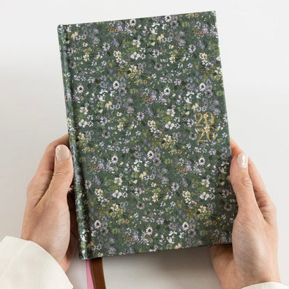 Bespoke Letterpress - 2026 Petite Linen Planner, Summer Perennials - The Flower Crate