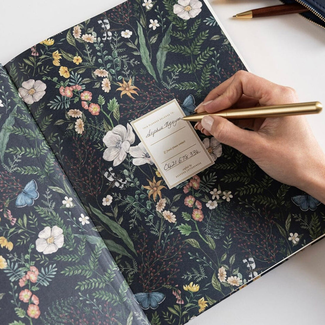 Bespoke Letterpress - 2026 Teacher’s A4 Planner, Dusk in Bloom - The Flower Crate