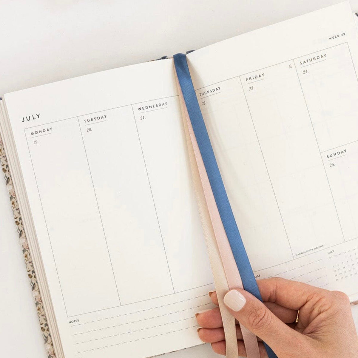 Bespoke Letterpress - 2027 Petite Vertical Planner, Duchess Blooms - The Flower Crate