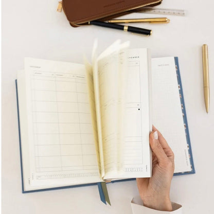 Bespoke Letterpress - 2027 Teachers Desktop Planner, Pembroke Blue - The Flower Crate