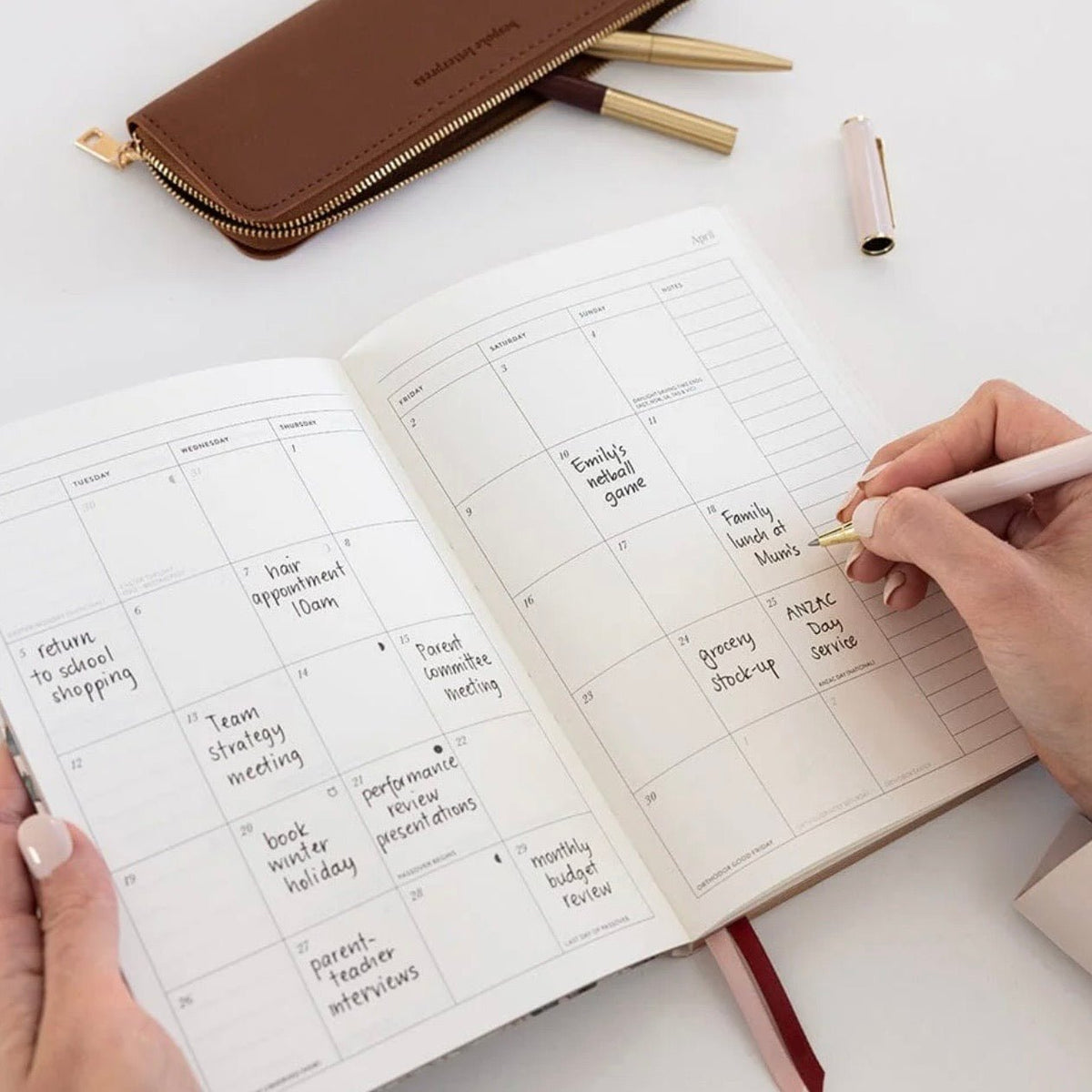 Bespoke Letterpress - 2027 Weekly Planner Notebook, Heritage Roses - The Flower Crate