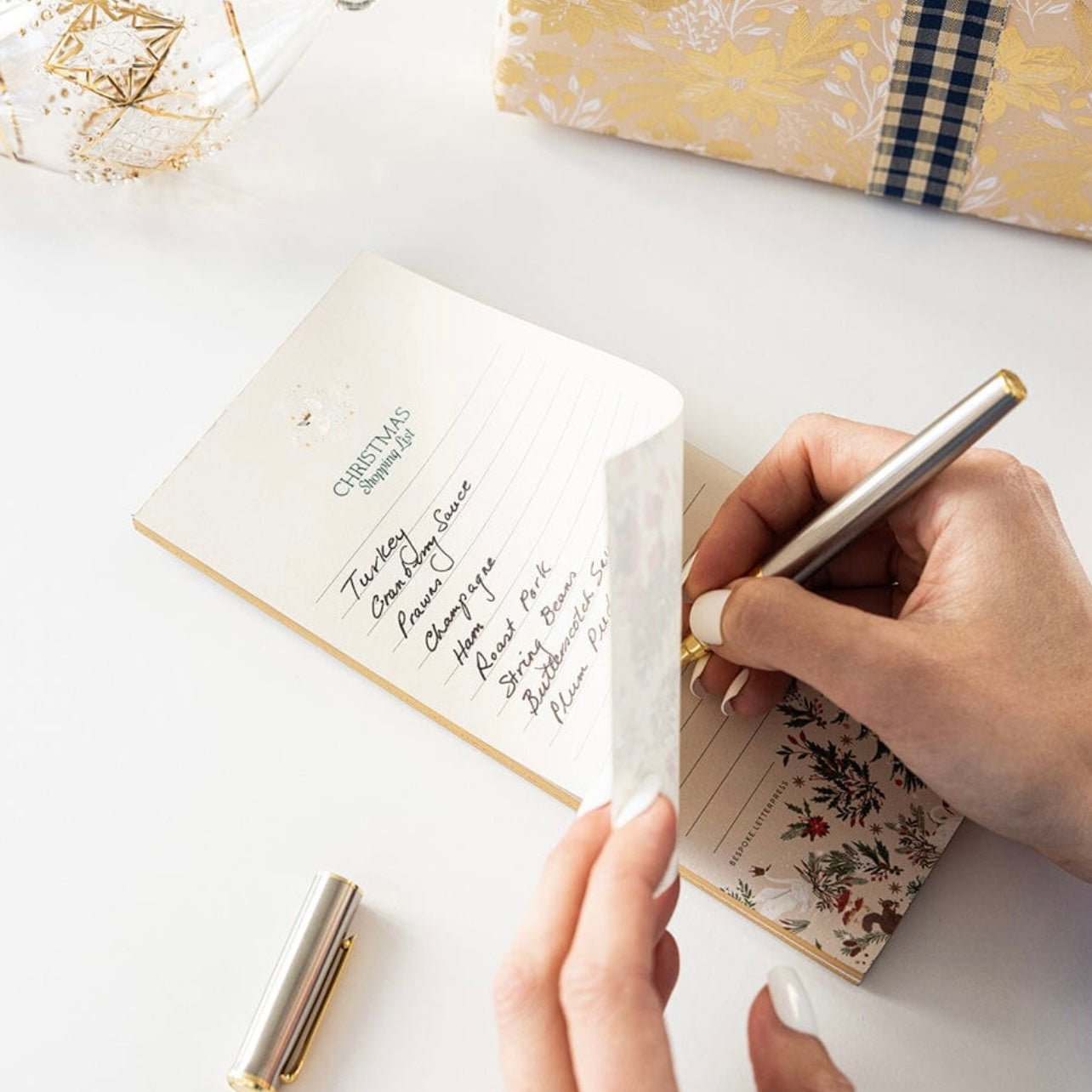 Bespoke Letterpress - Christmas Shopping List, Jolly Santa - The Flower Crate