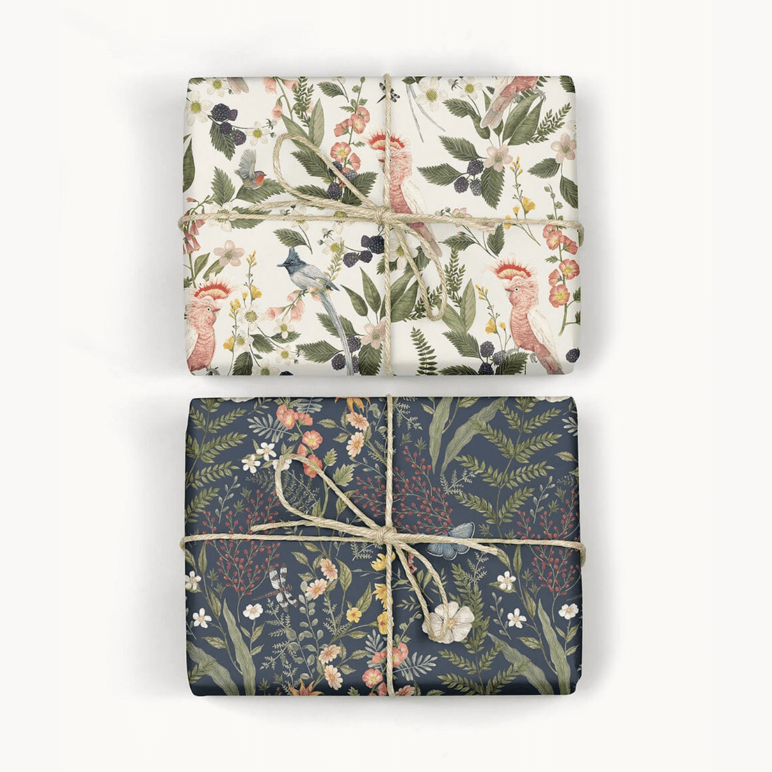 Bespoke Letterpress - Cockatoo/ Dusk in Bloom Gift Wrap Sheet - The Flower Crate