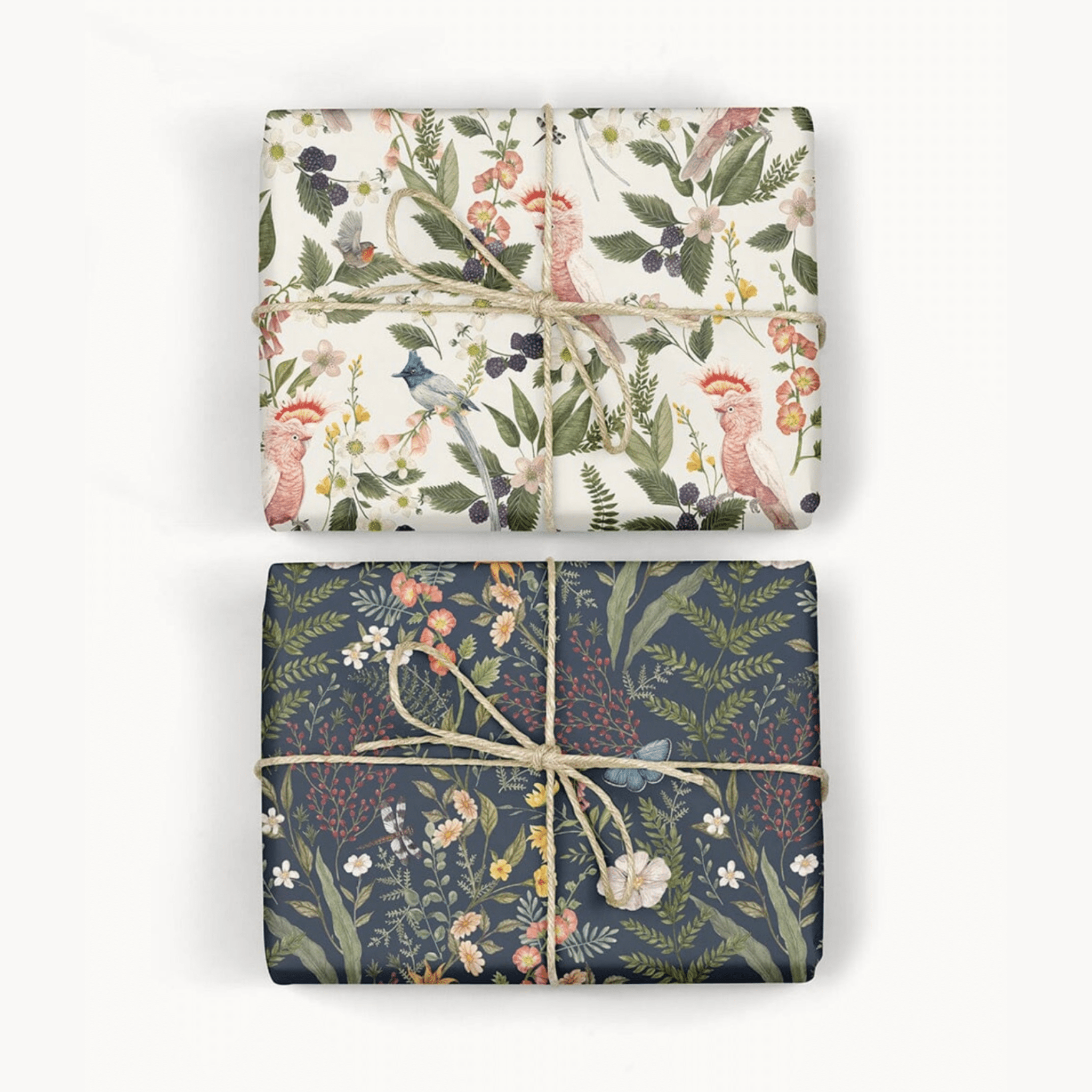 Bespoke Letterpress - Cockatoo/ Dusk in Bloom Gift Wrap Sheet - The Flower Crate
