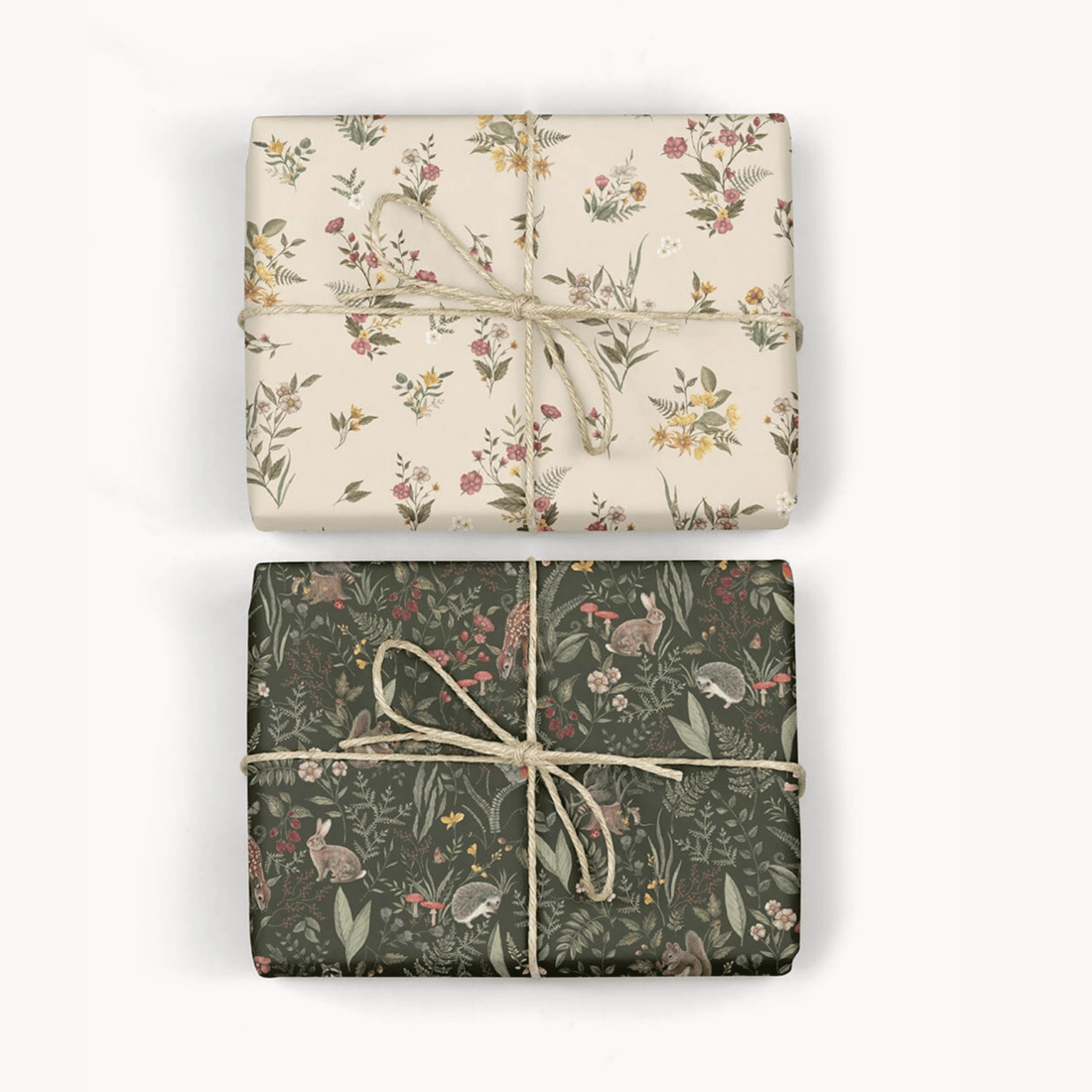 Bespoke Letterpress - Dainty Blooms/ Forest Friends Gift Wrap Sheet - The Flower Crate