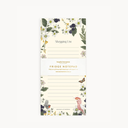 Bespoke Letterpress - Magnetic Shopping List, Cockatoo - The Flower Crate