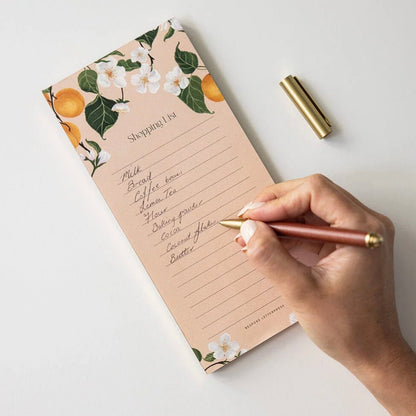 Bespoke Letterpress - Magnetic Shopping List, Peaches - The Flower Crate