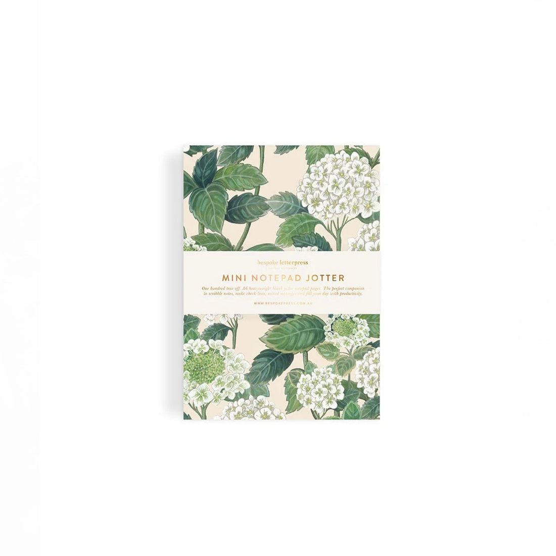 Bespoke Letterpress - Mini Notepad Jotter, Hydrangea - The Flower Crate