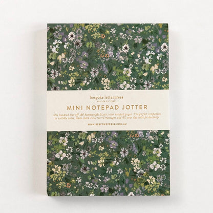 Bespoke Letterpress - Mini Notepad Jotter, Summer Perennials - The Flower Crate