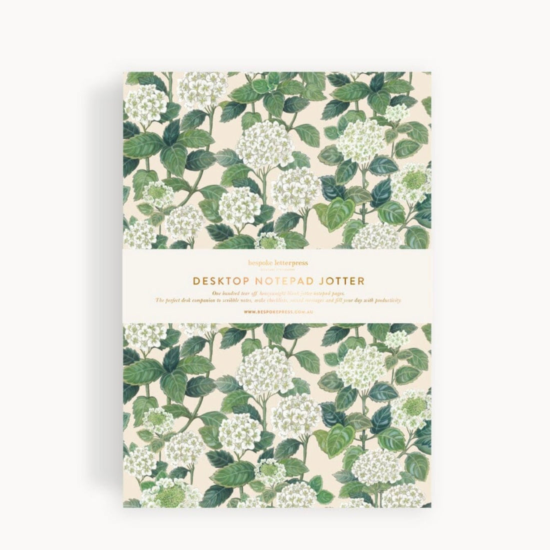 Bespoke Letterpress - Notepad Jotter, Hydrangea - The Flower Crate