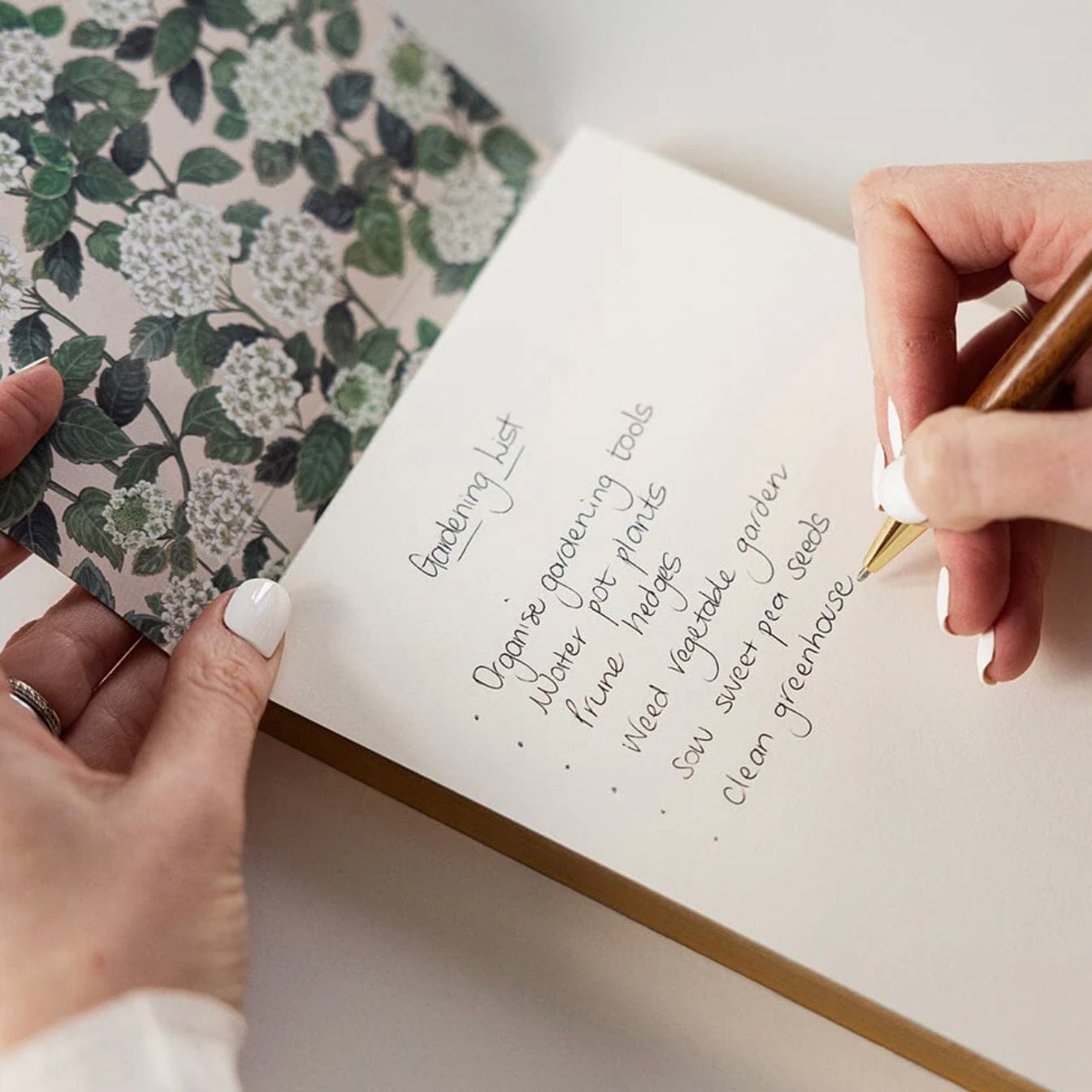 Bespoke Letterpress - Notepad Jotter, Hydrangea - The Flower Crate
