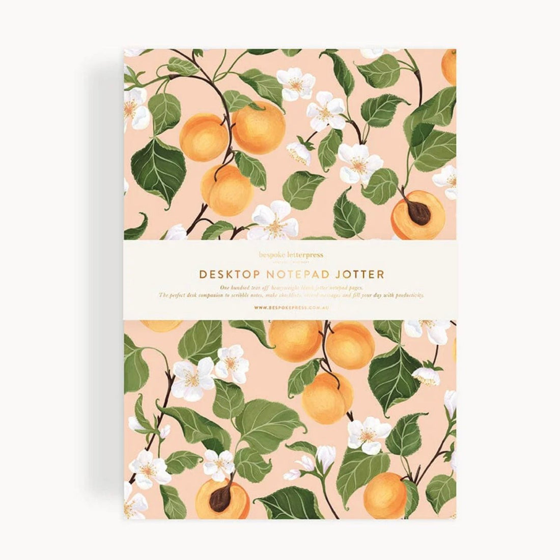 Bespoke Letterpress - Notepad Jotter, Peaches - The Flower Crate