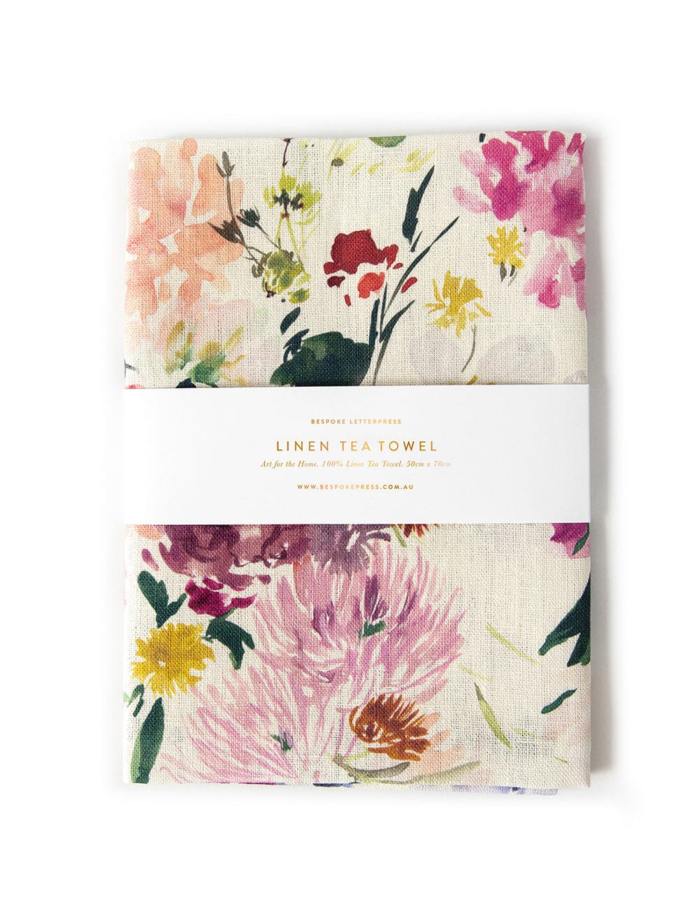 Bespoke Letterpress - Wildflowers 100% Linen Tea Towel - The Flower Crate