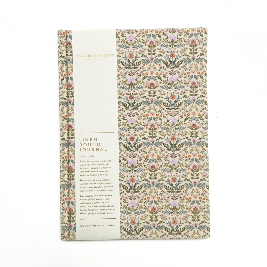 Bespoke Press - Blank Linen Bound Journal, Bramblefloss - The Flower Crate